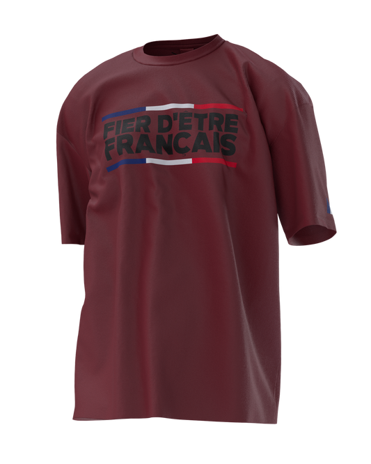 Tee-shirt "Patriote" rouge bourgogne