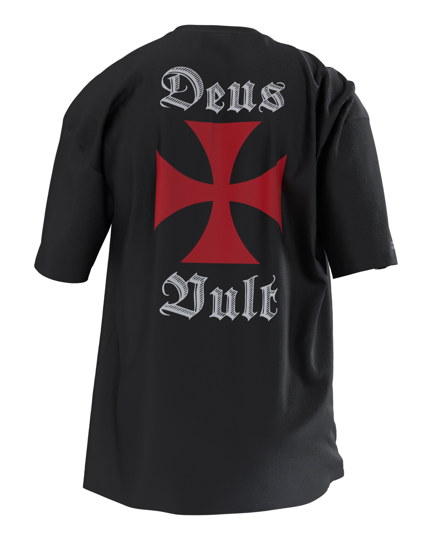 Tee-shirt oversize "Deus Vult" noir